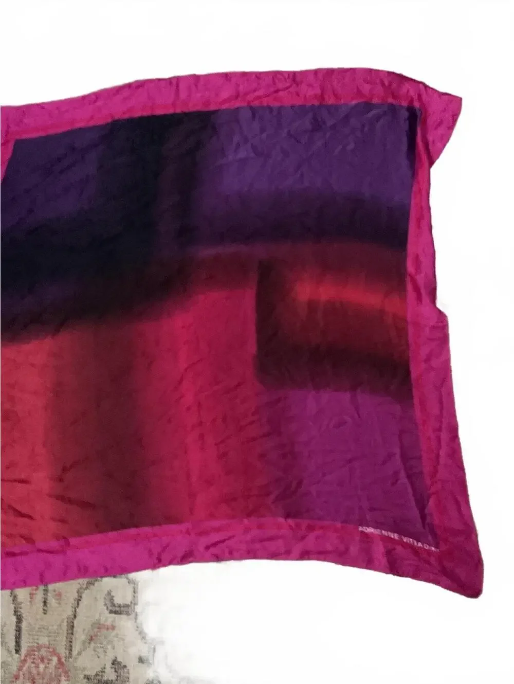 Adrienne Vittadini Silk Gradient Color Scarf Pink Purple Red